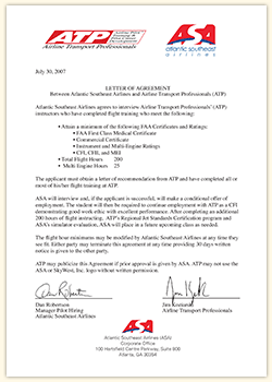 Letter from ASA