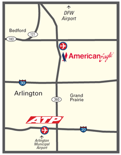 ATP Flight School in Dallas is just minutes from American Eagle