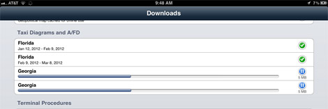 ForeFlight Download Status